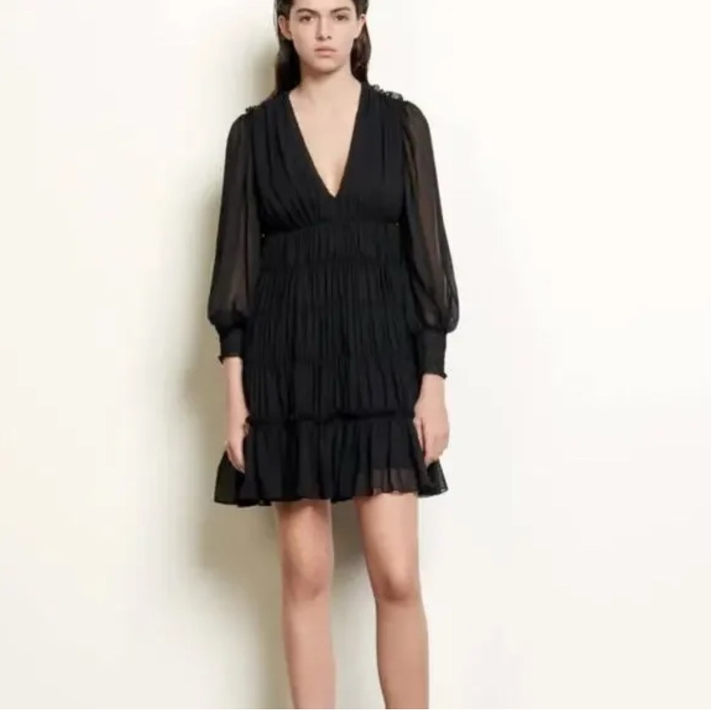 Sandro Viole Tiered Ruffle Mini Dress